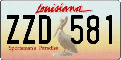 LA license plate ZZD581