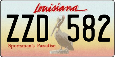 LA license plate ZZD582