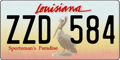 LA license plate ZZD584