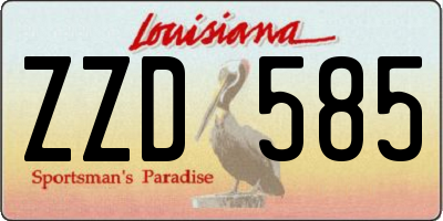 LA license plate ZZD585