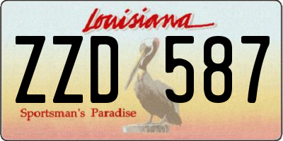 LA license plate ZZD587