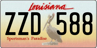 LA license plate ZZD588
