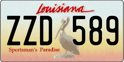 LA license plate ZZD589