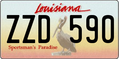 LA license plate ZZD590