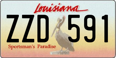 LA license plate ZZD591