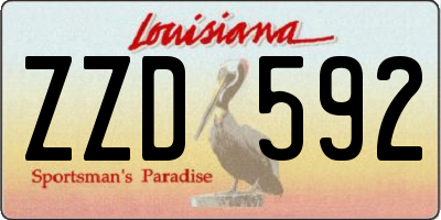 LA license plate ZZD592