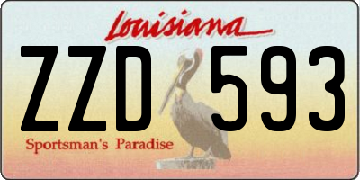 LA license plate ZZD593