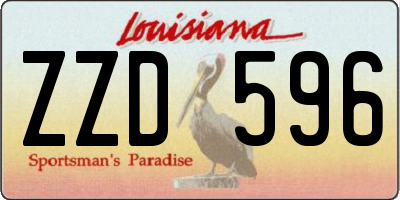LA license plate ZZD596