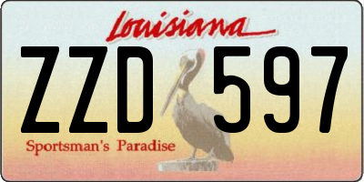 LA license plate ZZD597