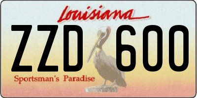 LA license plate ZZD600