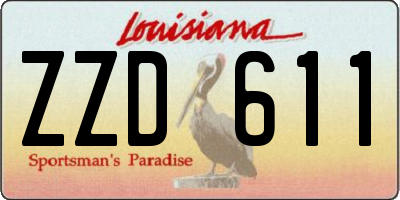 LA license plate ZZD611