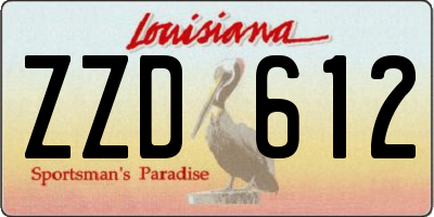 LA license plate ZZD612