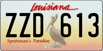 LA license plate ZZD613