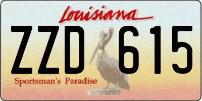 LA license plate ZZD615