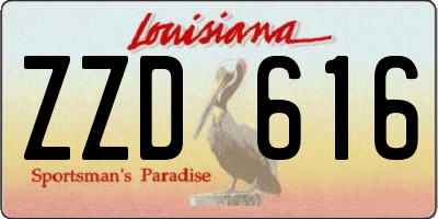 LA license plate ZZD616