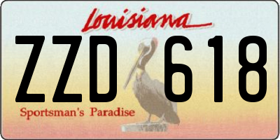 LA license plate ZZD618