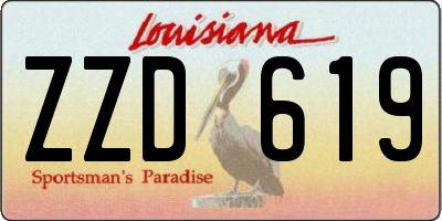 LA license plate ZZD619