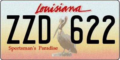 LA license plate ZZD622