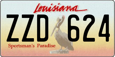 LA license plate ZZD624