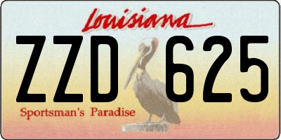 LA license plate ZZD625