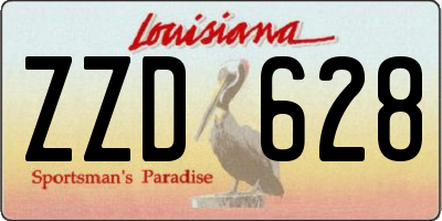 LA license plate ZZD628