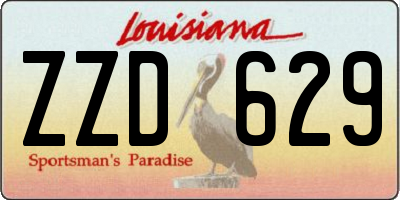 LA license plate ZZD629