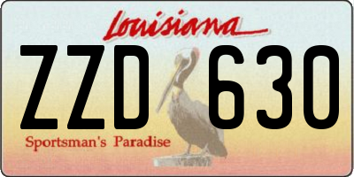 LA license plate ZZD630