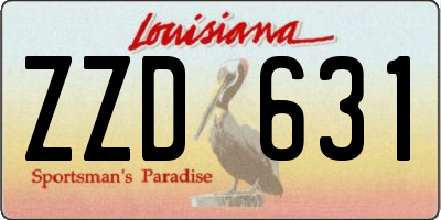 LA license plate ZZD631