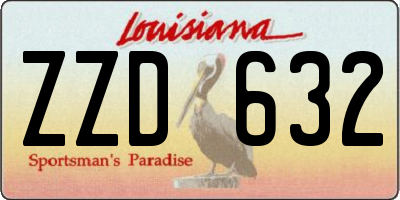 LA license plate ZZD632