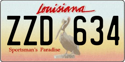 LA license plate ZZD634