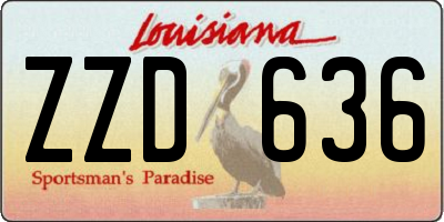 LA license plate ZZD636