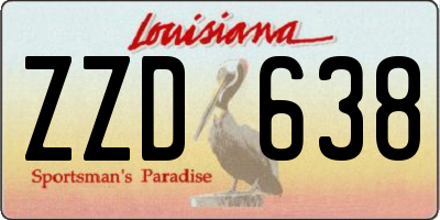 LA license plate ZZD638