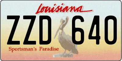 LA license plate ZZD640