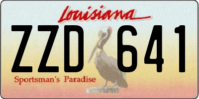 LA license plate ZZD641