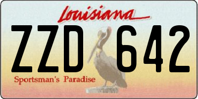 LA license plate ZZD642