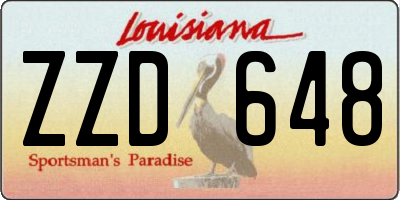 LA license plate ZZD648