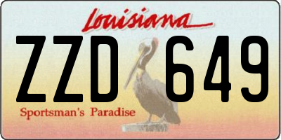 LA license plate ZZD649