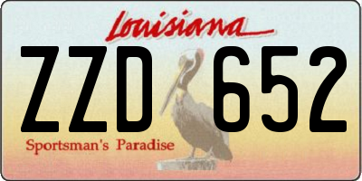 LA license plate ZZD652