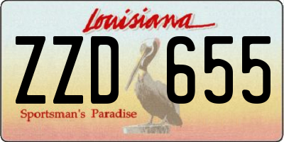 LA license plate ZZD655