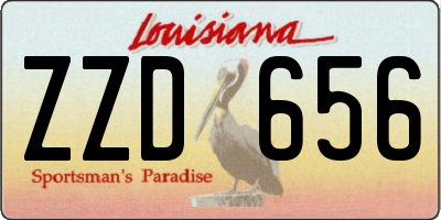 LA license plate ZZD656