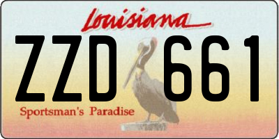 LA license plate ZZD661