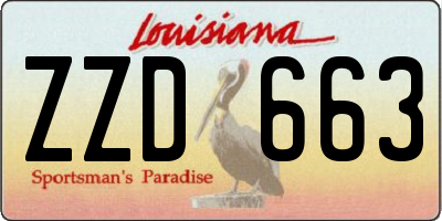LA license plate ZZD663