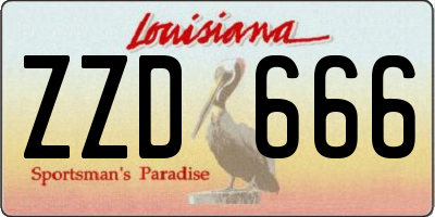 LA license plate ZZD666