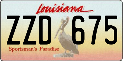 LA license plate ZZD675