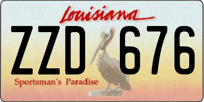 LA license plate ZZD676