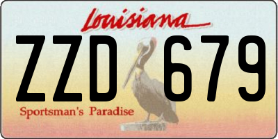 LA license plate ZZD679