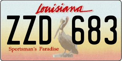 LA license plate ZZD683