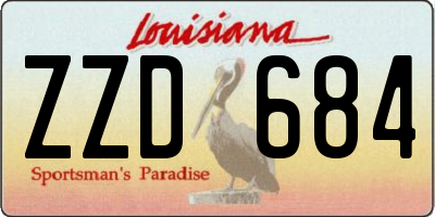 LA license plate ZZD684