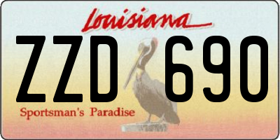 LA license plate ZZD690