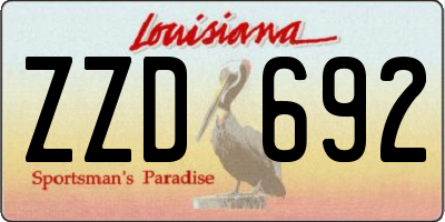 LA license plate ZZD692